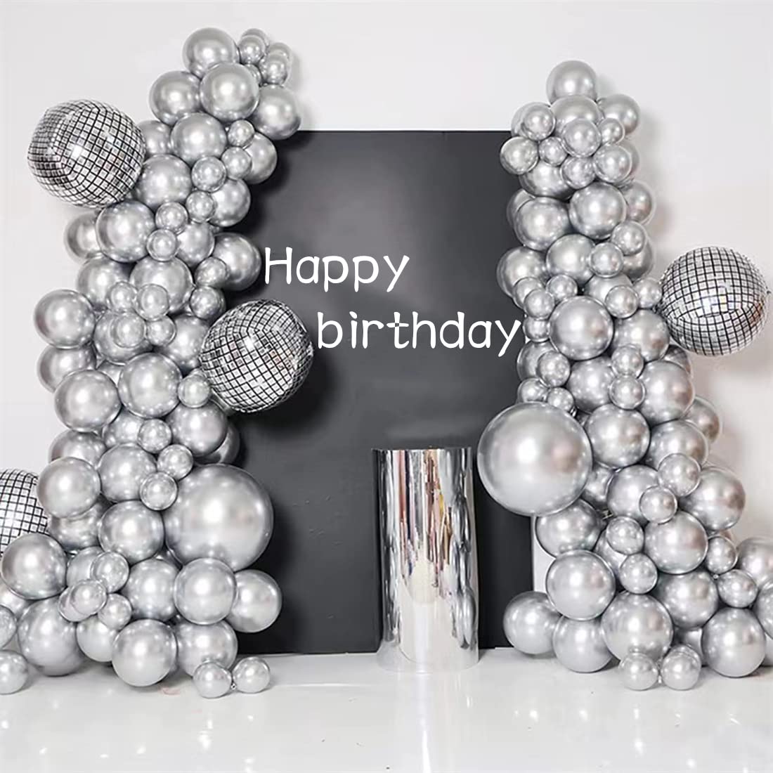 Silver Party Balloons 100Pcs 12Inch Chrome Metallic Silver Helium Balloons For Birthday Party Decoration And Arch Decoration Wed