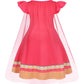 WonderBabe Girls Arabian Princess Costumes Little Girls Dress Up Cosplay Fancy Halloween Christmas Party Outfit with Cape size 7