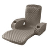 Trc Recreation Folding Baja Ii Lounger Foam Swimming Pool Float, Portable Floating Lounger With 2 Cup Holders For Beach Essentials, Bronze