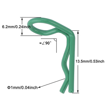 DJX 60PCS 90-Degree Angle Body Clips Bent Springy Pins for All 1/10 Traxxas SCX10II SCX10III 1/24 RC Crawler Car Axial SCX24 C10