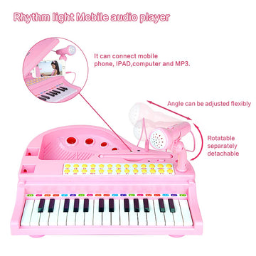 Losbenco Kids Piano Keyboard Toy, Toddler Electronic Musical Instrument Educational Toy With Microphone, Multiple Sounds, Record