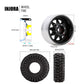 INJORA 1.0 Beadlock Wheel Tires Set -3.78mm Offset Wheel Rims for 1/18 1/24 RC Crawler Car Axial AX24 SCX24 FMS FCX24 TRX4M,Blac