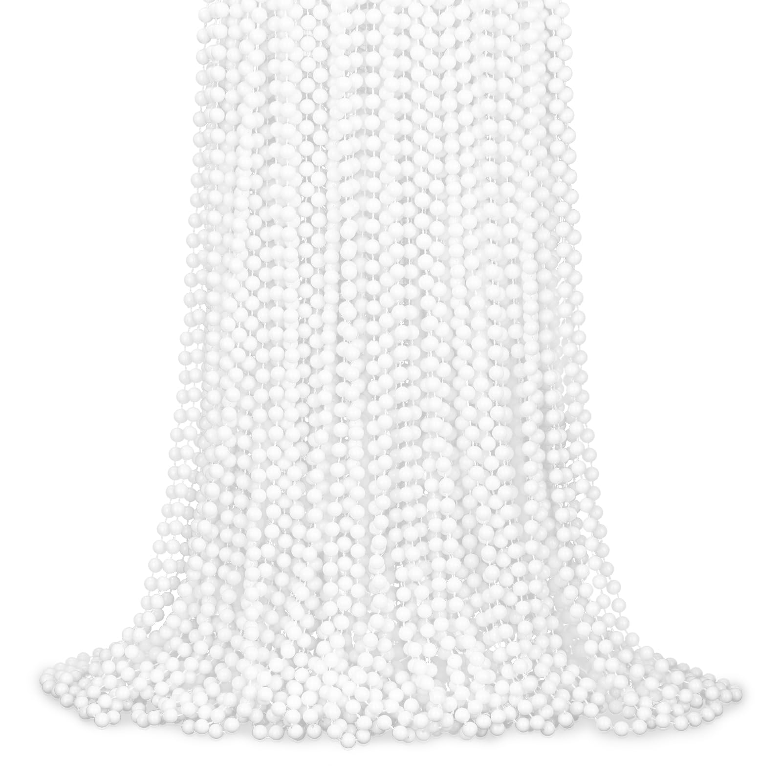 YAXINRUI 72 PCS Metallic Bead Necklaces, 33 Inch 7 mm Mardi Gras Beads Bulk Round Beaded Necklaces Costume Necklace for Mardi Gr