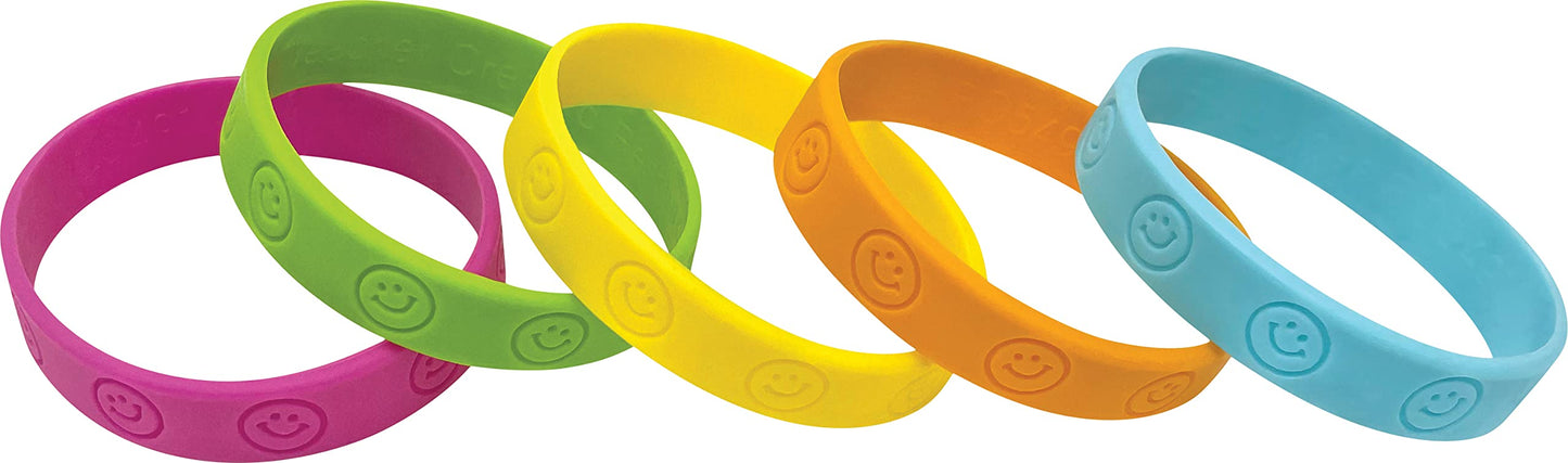 Teacher Created Resources Happy Faces Wristbands, Multi Color (6550)