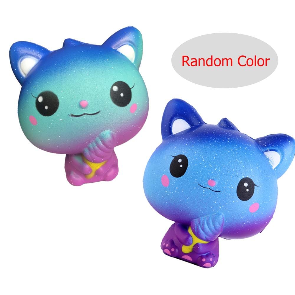 Anboor 3.9 Inches Squishies Cat Galaxy Ice Cream Kawaii Soft Slow Rising Scented Animal Squishies Stress Relief Kid Toys Collect