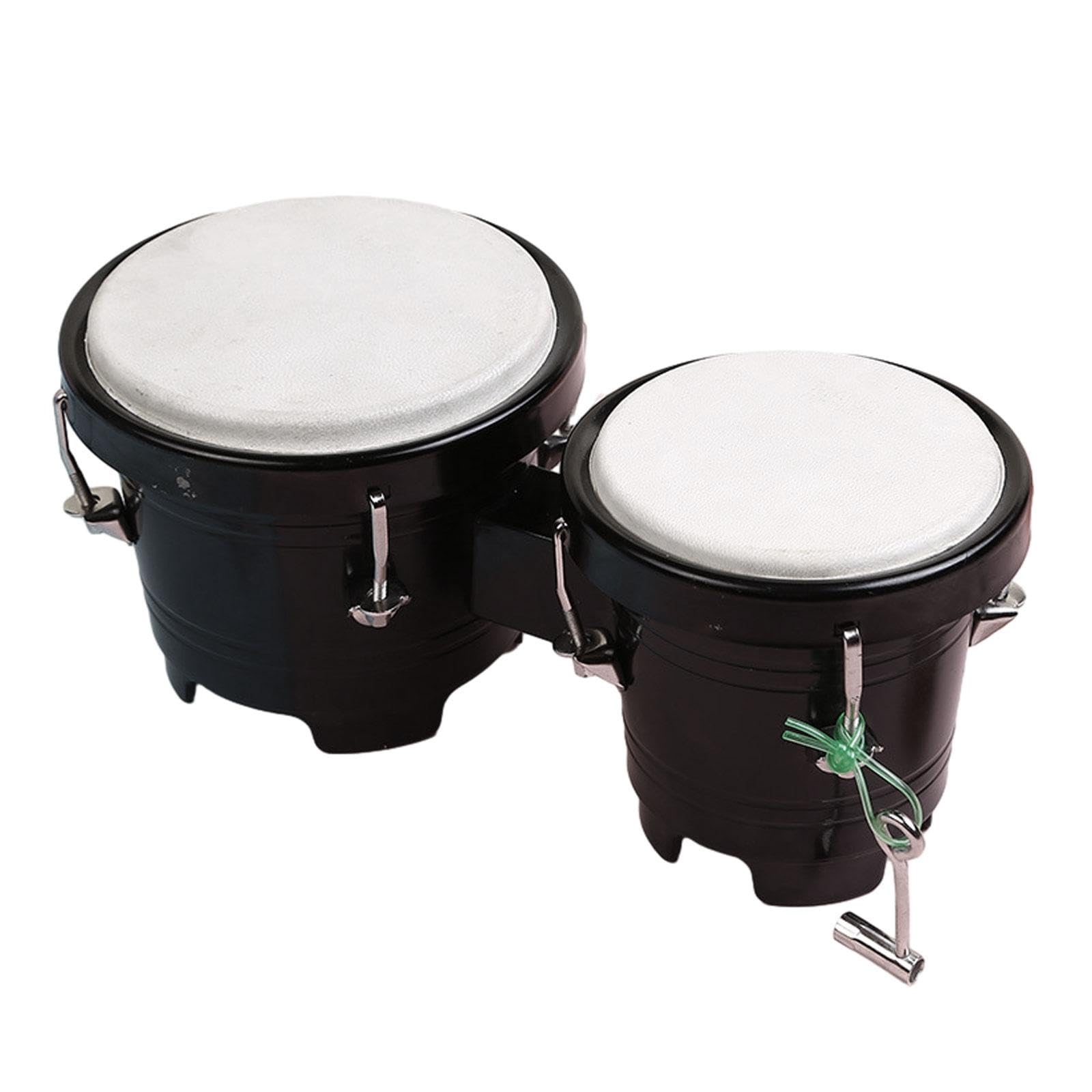 Tredynest 4Inch 5Inch Bongo Drum Set Tuning African Drum For Beginners Boys Girls Kids Black | Musical Toy | Musical Instruments