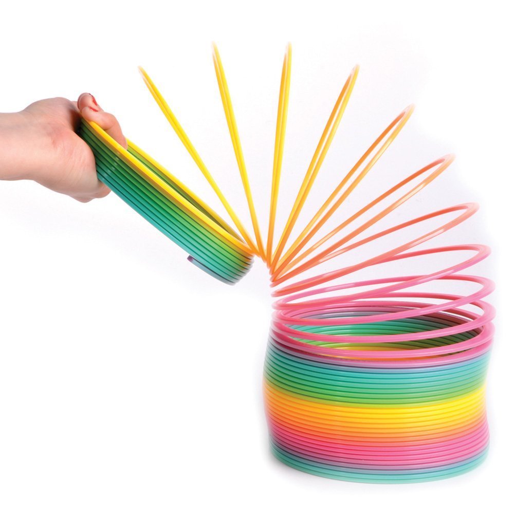 Liberty Imports 6 Jumbo Rainbow Coil Spring - Giant Classic Novelty Toy, Big Fun Large Magic Walking Magic Spring for Fidget and
