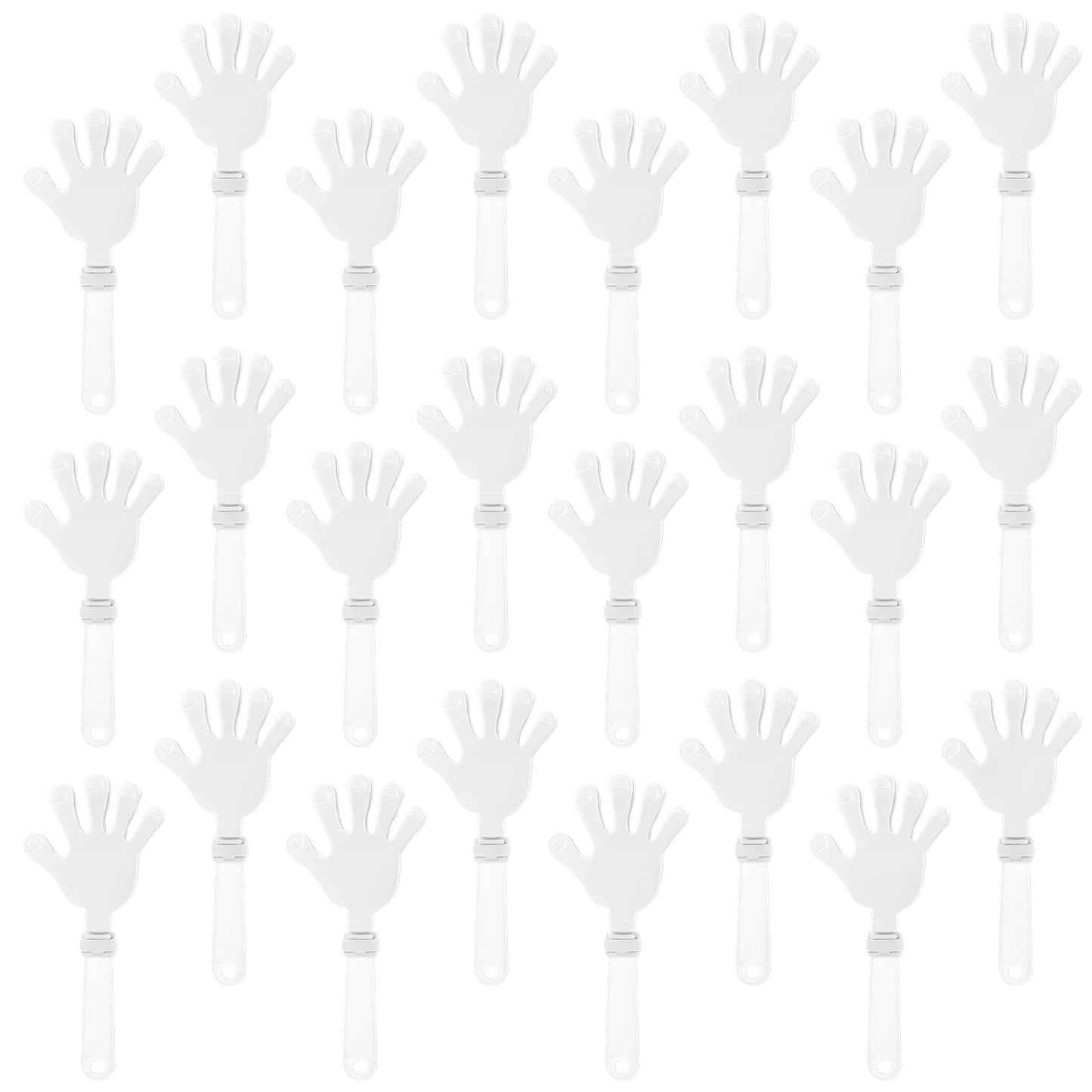 Zcysrlqin 24 Pcs White Hand Clappers 7.5 Inch Clappers Noisemakers Noise Makers Party Favors Plastic Party Clapper For Sporting
