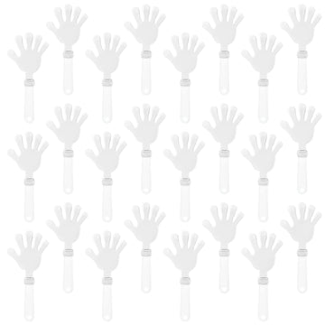 Zcysrlqin 24 Pcs White Hand Clappers 7.5 Inch Clappers Noisemakers Noise Makers Party Favors Plastic Party Clapper For Sporting
