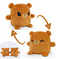 Teeturtle - Plushmates - Magnetic Reversible Plushies That Hold Hands When Happy - Brown Bear - Huggable And Soft Sensory Fidget
