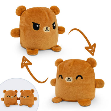 Teeturtle - Plushmates - Magnetic Reversible Plushies That Hold Hands When Happy - Brown Bear - Huggable And Soft Sensory Fidget