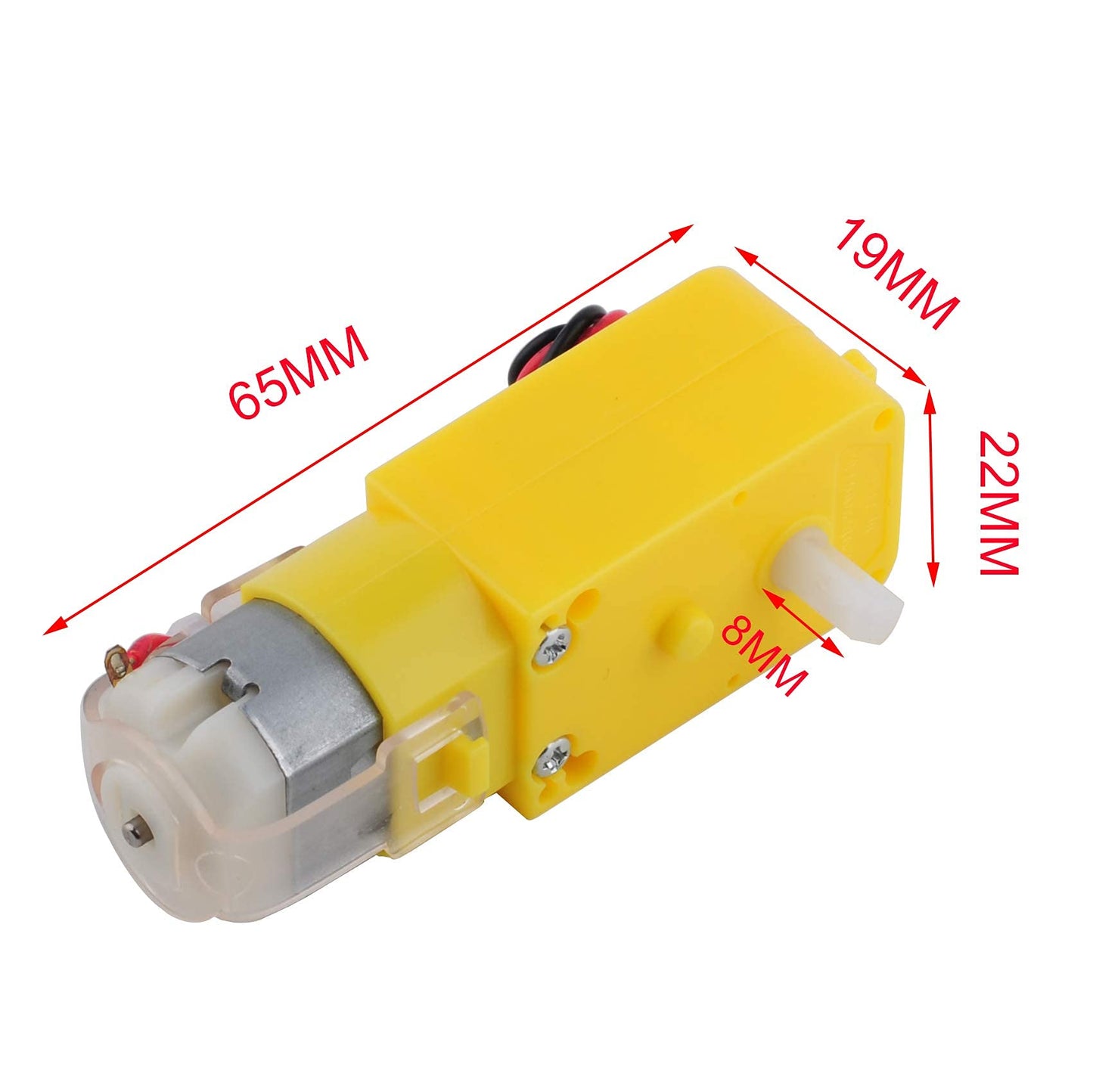 Stemedu 4PCS DC TT Motor Gearbox Motor - 3-6V Dual Shaft Geared Electric Motors for Ar-duino Smart Car Chassis - 200RPM Ratio 1: