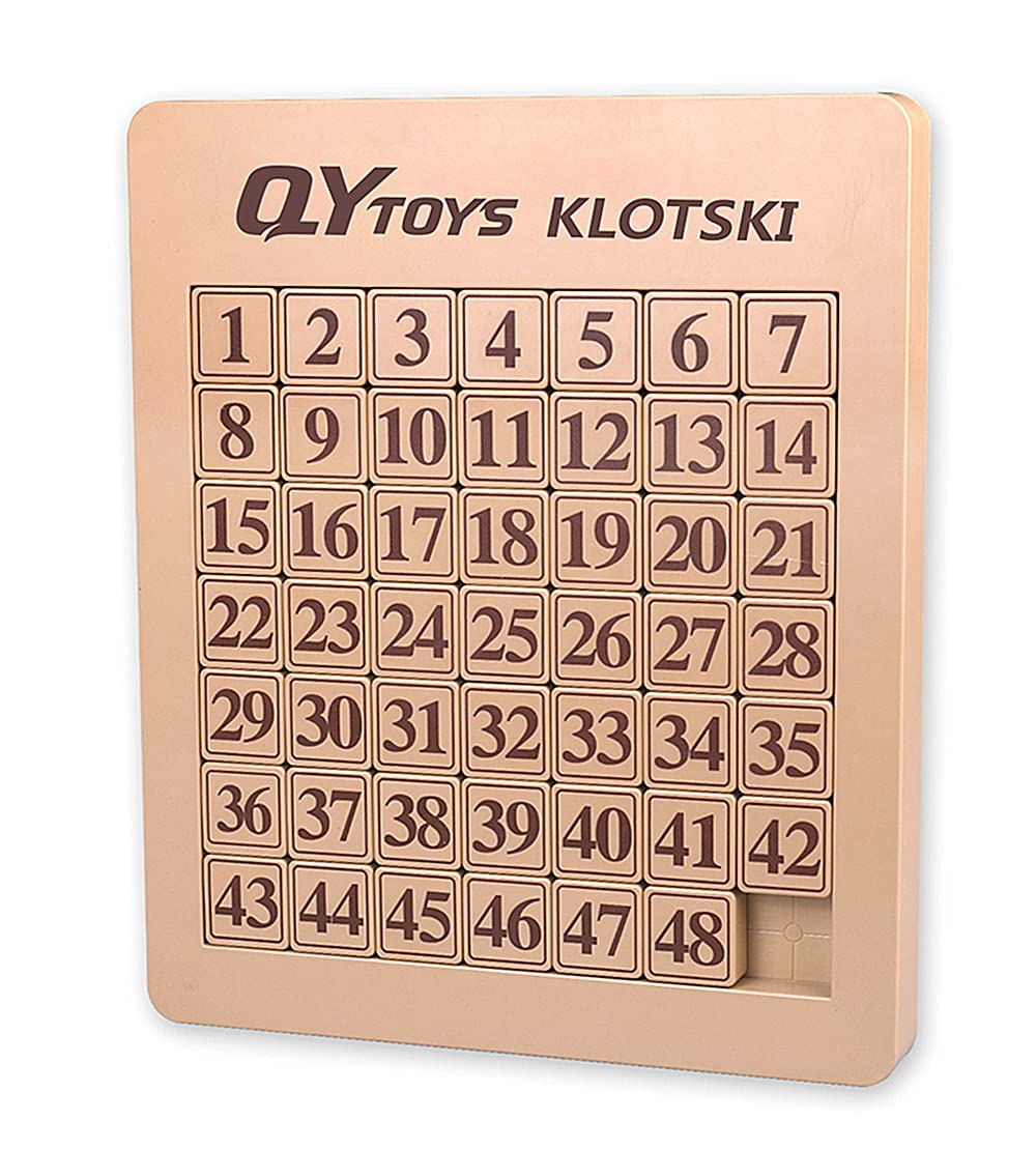 Liangcuber Qy Toys 48 Klotski Puzzle Magnetic Sliding Number Puzzle Abs 7X7 Klotski Brain Teasers Toy Tangram Jigsaw Intelligenc