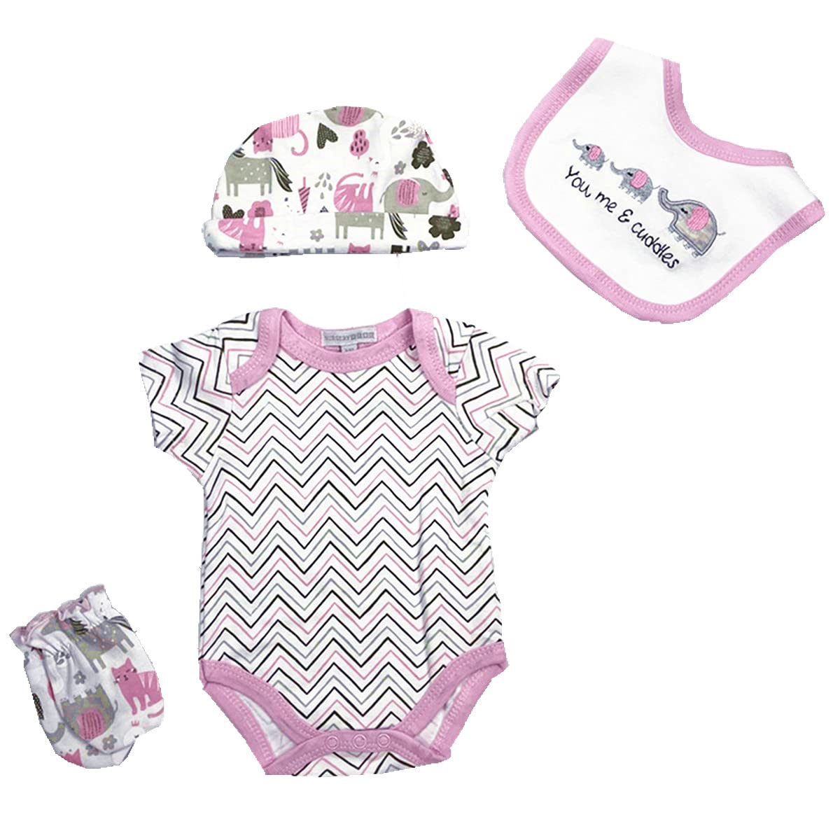 TatuDoll Reborn Baby Girl Doll Clothes Set - 5 Piece Elephant Outfits for 20-22 Inch Dolls, Perfect Newborn Accessories