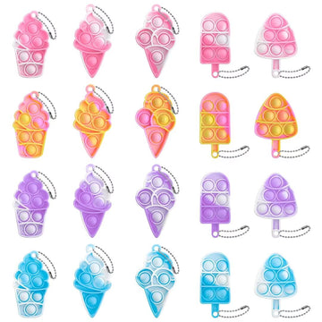 Imple Fidget Toys Pop Fidget Toy Keychain Toy Mini Stress Relief Hand Toys Ice Cream Pop Sensory Toy Pop Anxiety Stress Reliever Office Desk Toy For Kids Adults