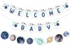 Fangleland Outer Space Baby Shower Banner Garland for Boy, Universe Welcome Baby Banner Decor for Galaxy Planet Themed Party Sup