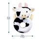 Doindute Baby Cow Soft Rattle Toy, Dairy Cattle Plush Infant Shaker Rattle Easy-Grasp Stuffed Animal Toy, Gifts for Newborns Bab