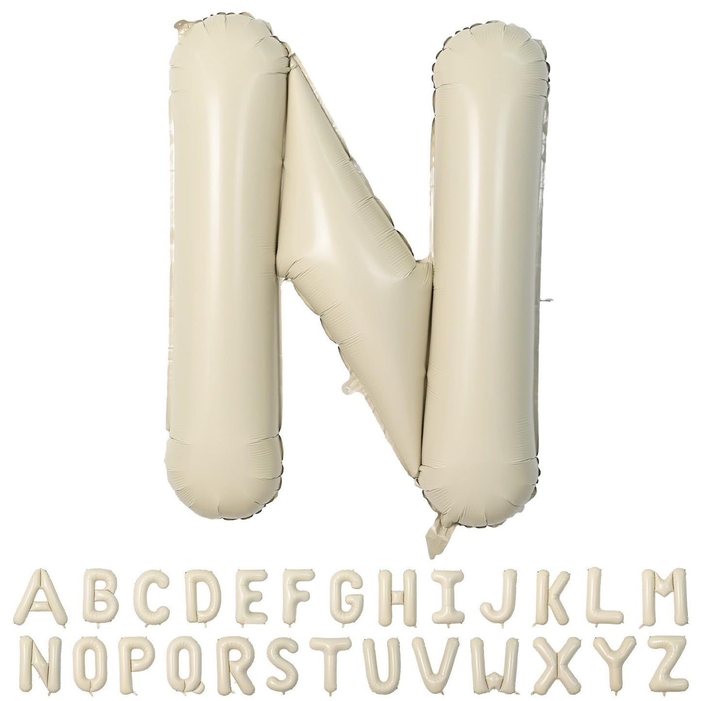 40 Inch Cream Letter Balloons, Large N Letter Balloons Foil Helium Balloons, Mylar Big Single Alphabet N Balloons, Cream Balloon