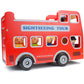 Imagination Generation Wooden Double Decker Bus - Natural Beechwood Cars for Kids 12+ Months, Red