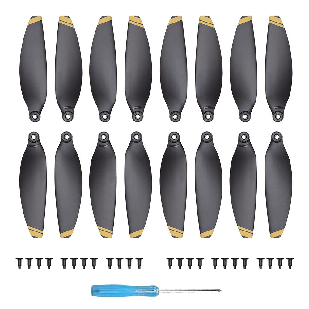 16Pcs Mavic Mini Propellers Compatible with DJI Mavic Mini Drone Replacement Low-Noise and Quick-Release Blades Props, Golden