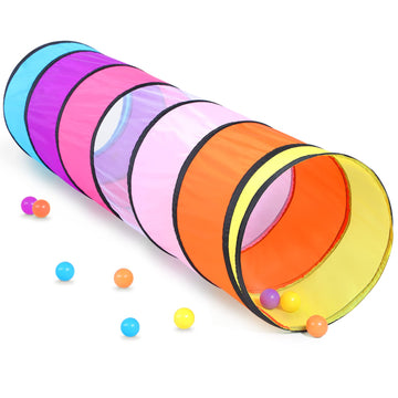 Swehouse Colorful Play Tent Tunnel For Babies, Toddlers, Kids - With Mesh Windows, Indoor Outdoor Pop Up Tunnel Toy Gift