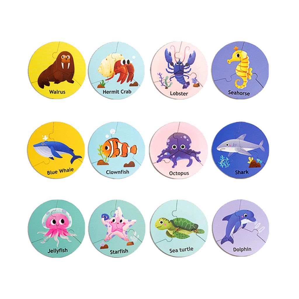 Atorse Matching Puzzles Developmental Gift Focus Jigsaw Animal Puzzles Kindergarten Marine Animal|Baby|Toys For Baby|Development