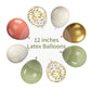 Pink And Green Balloons, 12 Inch Sage Green Dusty Pink Metallic Gold Balloons Set, Olive Green Pink Sand White Gold Confetti Bal