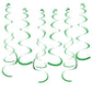 30 PCS Party Swirl Decorations Green Shinny Foil Hanging Swirl Decorations with Double-swirls and Single-swirls Plastic Streamer