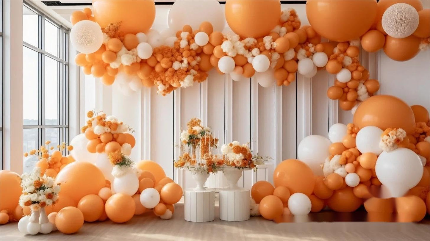 Moxmay 102 Pieces Orange Balloons 18In 12In 10In 5In Different Sizes Party Balloon Kit For Birthday Halloween Christmas Wedding