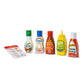 Melissa & Doug 5-Piece Favorite Condiments Play Food Set - Play Ketchup and Mustard Bottles, Pretend Play Food Set For Kids Ages