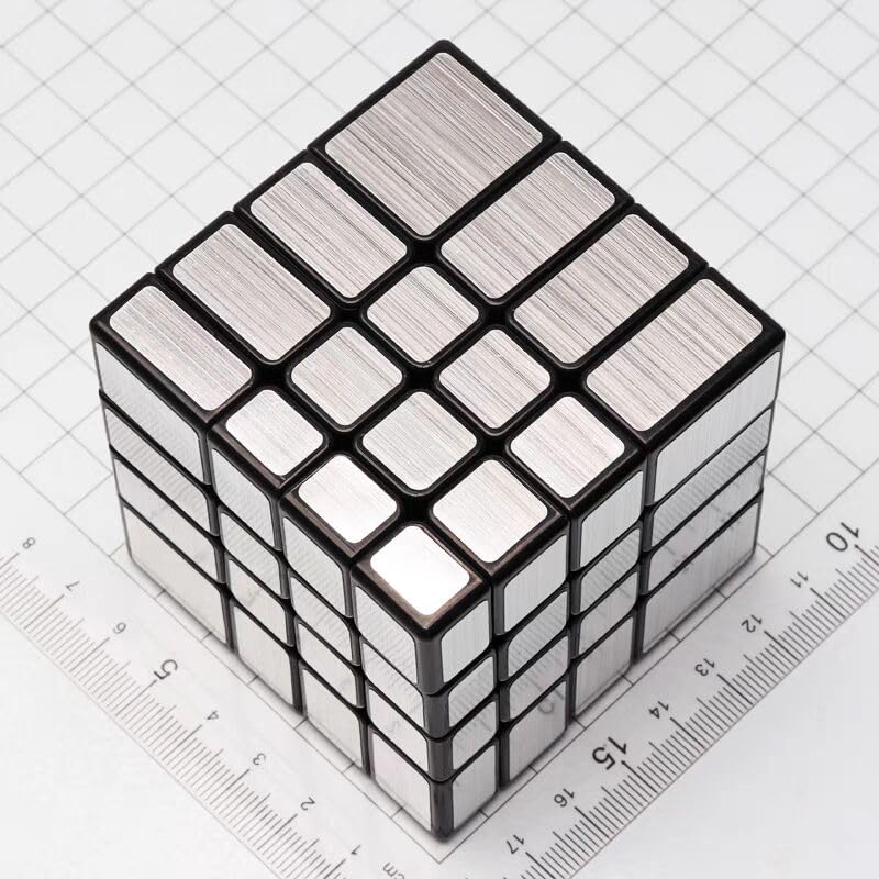 Cuberspeed 4X4 Mirror Cube Silver Sticker Magic Cube Black 4X4X4 Speed Blocks