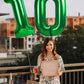 40 Inch Dark Green Number 0 Balloon Large Giant Jumbo Digit Mylar Foil Helium For 10 20 30 40 50 60 70 80 Birthday 2025 Party De