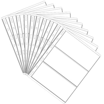 3 Pockets Paper Money Collection Supplies Pages, 10 Sheets Money Stamp Page Holders Currency Collecting Book Album Sleeves for S