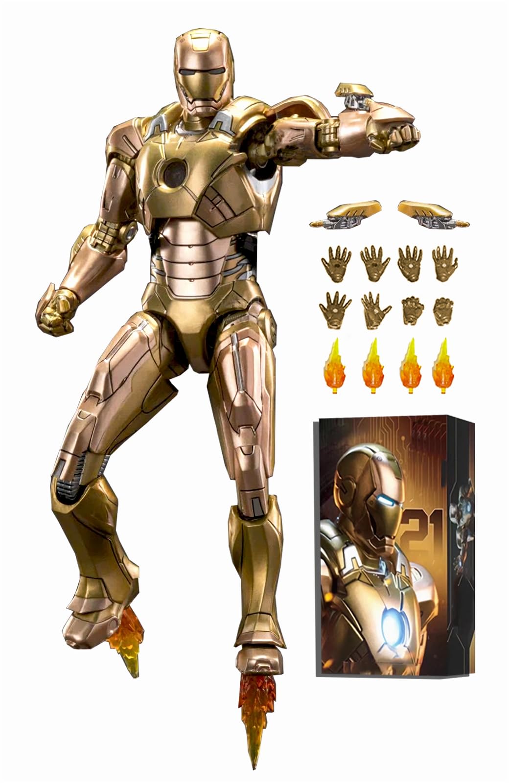 BANOBI 7 Inch MK21Ironman Action Figure (1/10 Scale) with Lots of Accessories,Exquisite Painting Collectible Toy