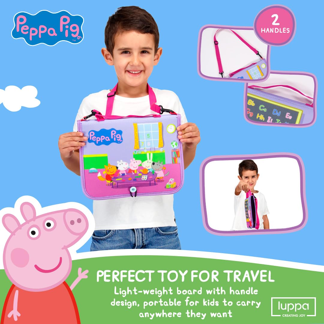 Peppa Pig Toddler Busy Board - Montessori Toys For 1 2 3 4 Year Old, Educational Activity Sensory Board For Preschool Learning F