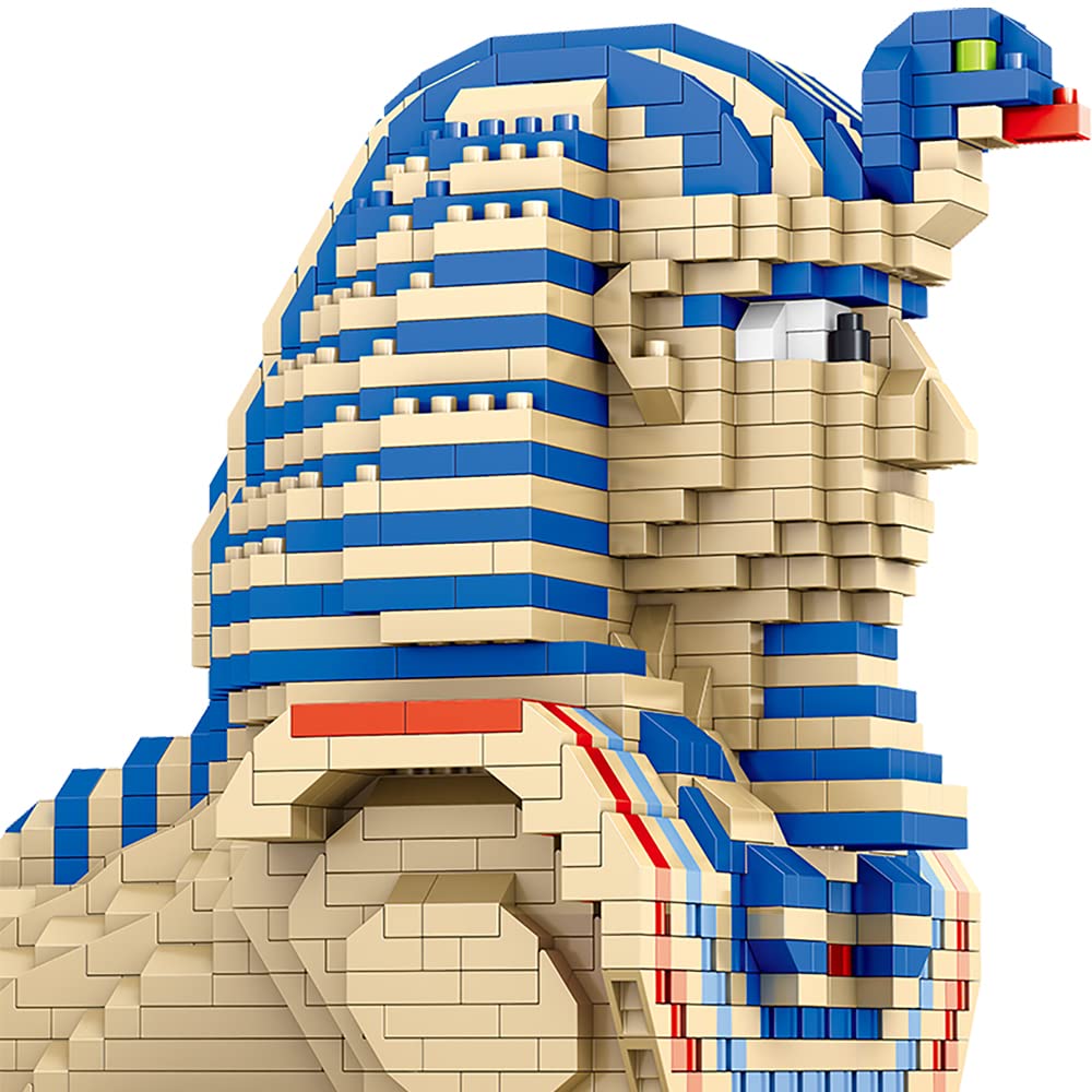 TzFioy Building Blocks Set - Great Sphinx Egypt Model (2732 Pcs) - Educational Micro Bricks for Kids & Adults - Plastic, Model LZ8195