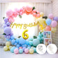 Flyloons 6Th Pastel Happy Birthday Decoration For Girls Kids Boys With Glitter Golden Happy Birthday Banner, Pastel Balloons, Gl