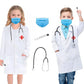 Culture Creation DC1003 Unisex Kids Doctor Coat Costumes dress for boys & girls Set of 4 (Doctor Coat, Stethoscope, Injections &
