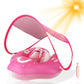 WYRIAZA Baby Pool Float with Canopy  Baby Float for Pool Swimming  Infant Pool Floats with UPF50+ Sun Protection  Infant Floaties with Safety Seat  Newborn Swim Float for 3-36 Months (L (3-36Months))