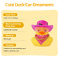 Wonuu Car Rubber Cowboy Duck, Yellow Ducks Decoration Dashboard With Cowboy Hat Necklace Sunglasses, Black Spots Pink