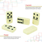 ERLLE Premium Double 6 Dominoes Set - Classic Tiles, Leather Case, Travel-Friendly, Multicolor, Model D6D-LeatherPro