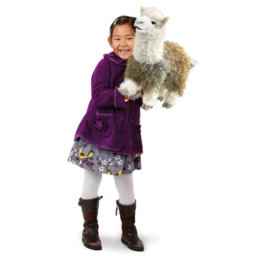 Folkmanis Alpaca Hand Puppet, White, 1 Ea