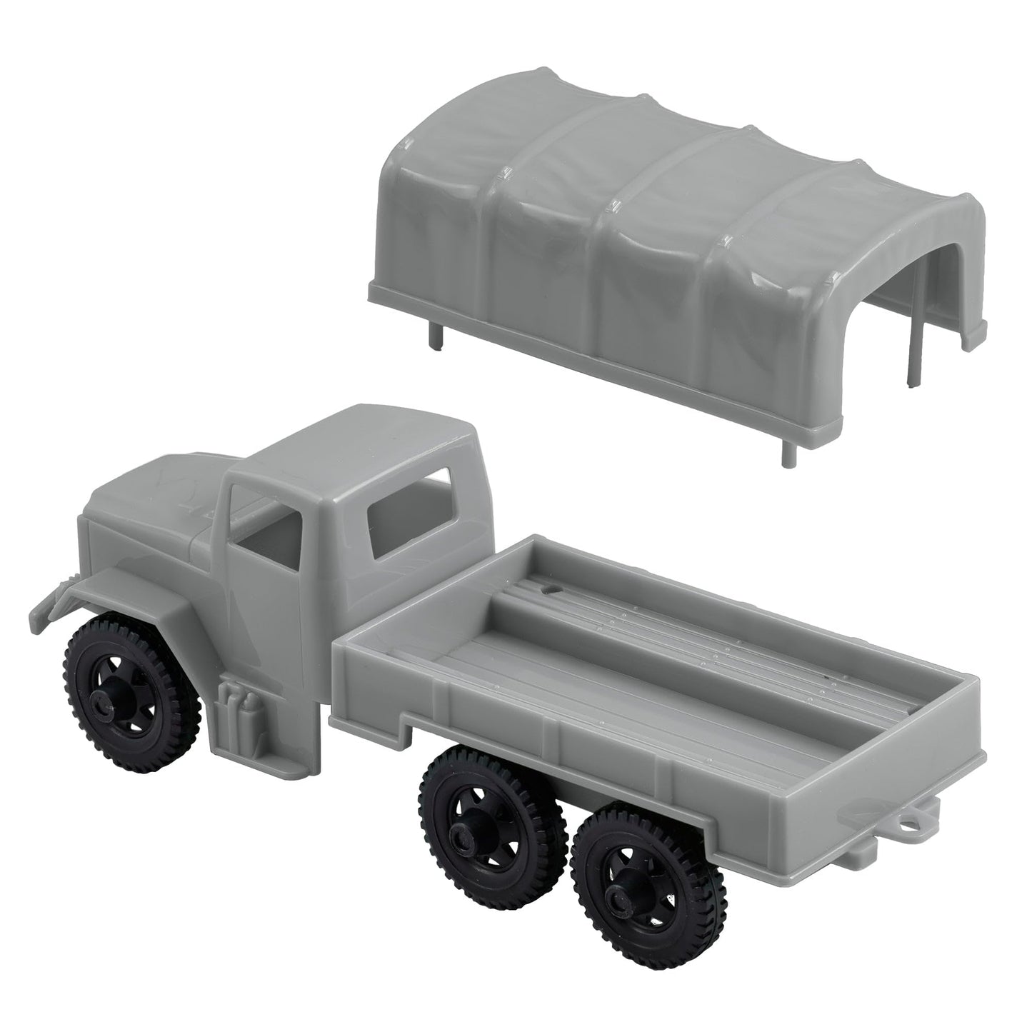 TimMee Plastic Army Men Trucks - Gray M34 Deuce and a Half Cargo Vehicles US Made
