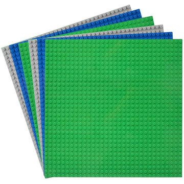Jnzong 6 Pack Classic Baseplates Building Base Plates For Building Bricks 100% Compatible With Major Brands-Baseplates 10'' X 10