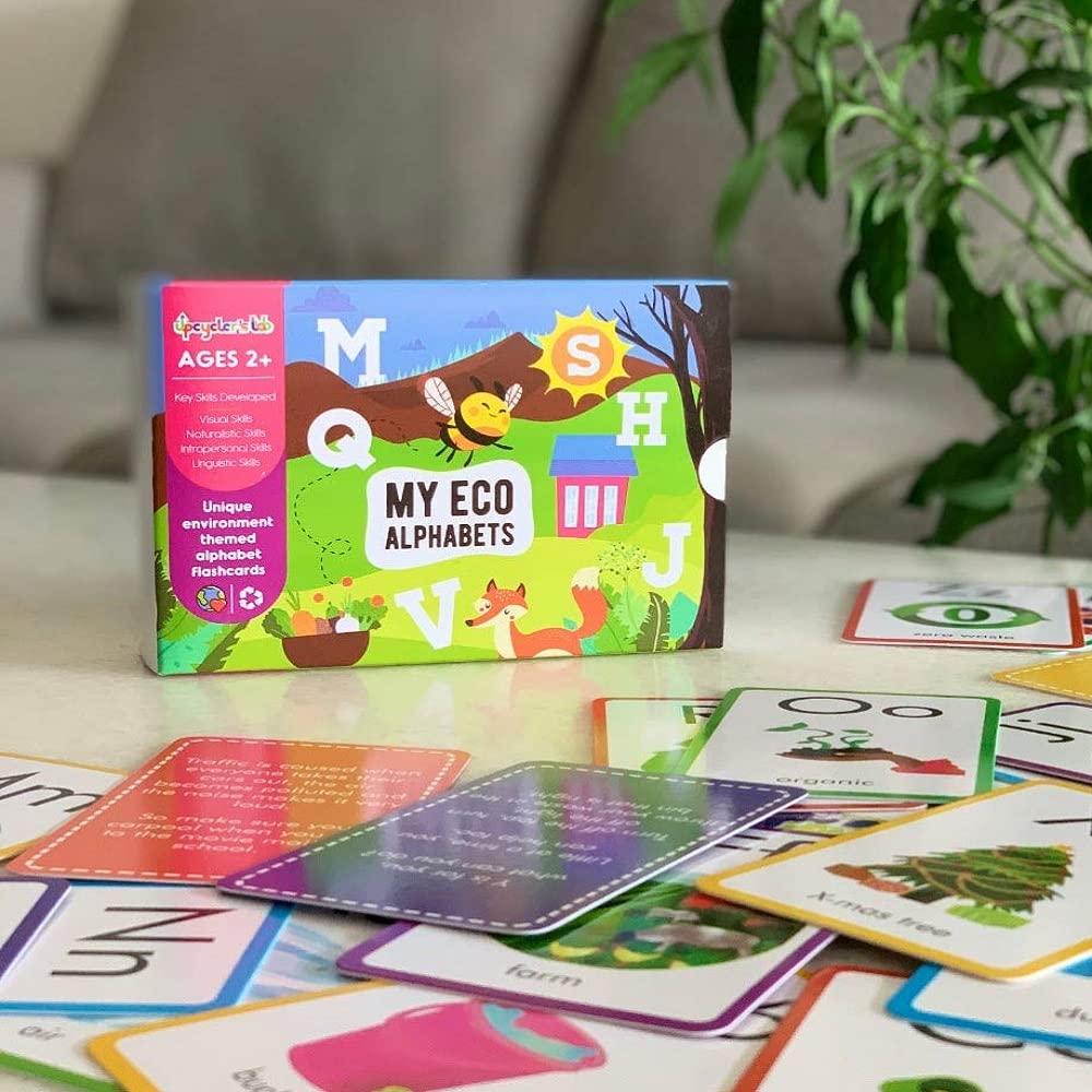 UpcyclerS Lab Alphabet Flash Cards For Kids Atoz, Letters And Spelling Games, PreSchool Learning And Educational Toys For Home
