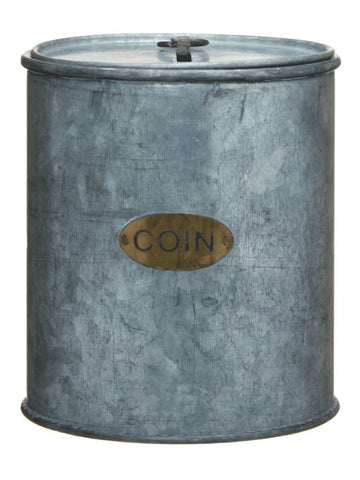 Galvanized Can Coin Bank