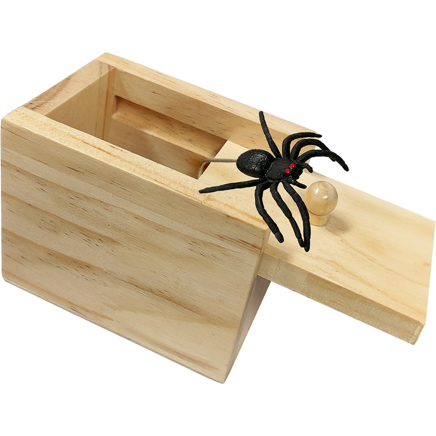 Jishi Spider Prank Box Halloween Gag Gifts, Funny Wooden Surprise Gift Box For Money Cash, Halloween Spider Prank Toys For Kids