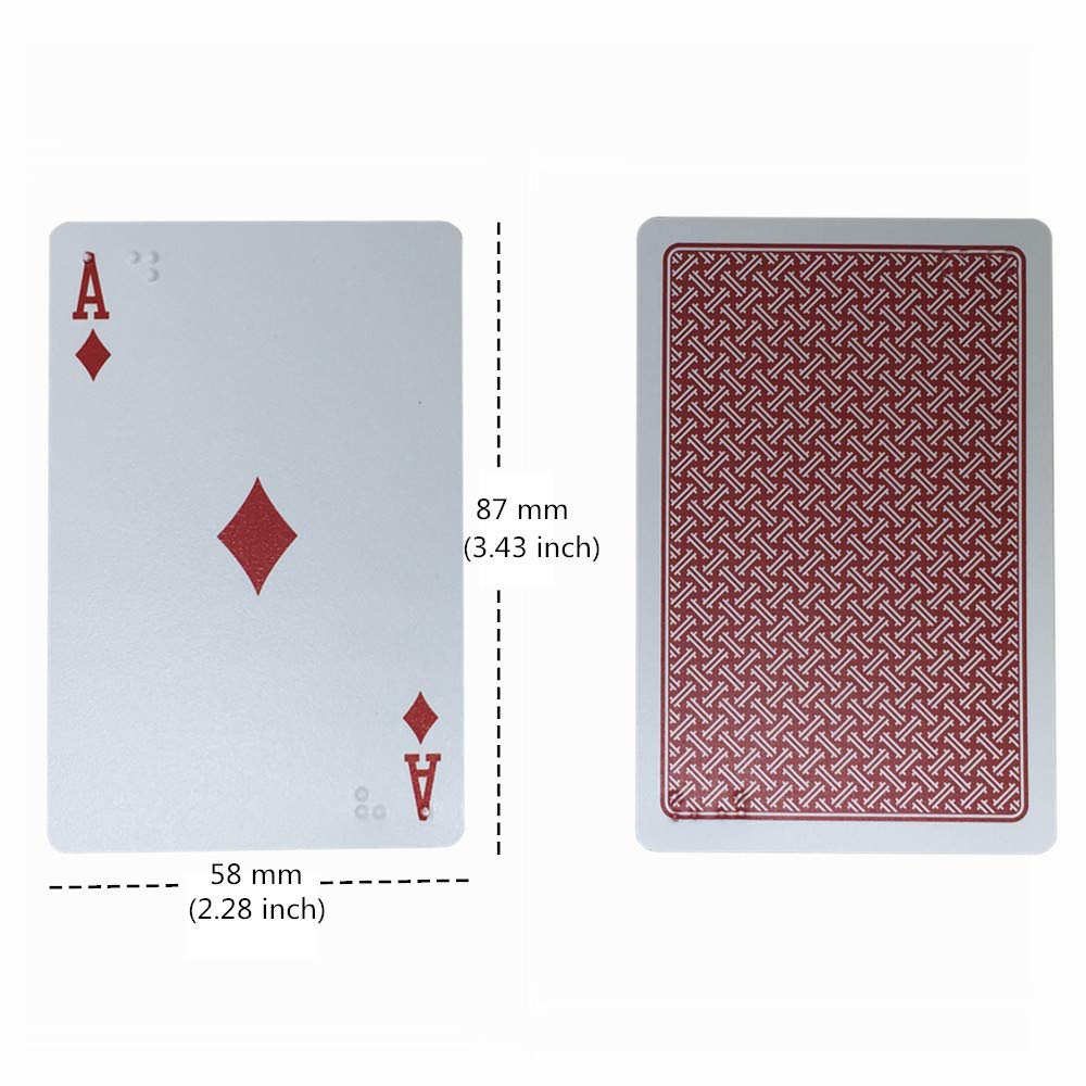 Vsone Plastic Braille Playing Cards, 54 Premium Plastic Cards, Full-Color Printing, Packed In Metal Case, Size 87 Mm X 58 Mm, All Ages