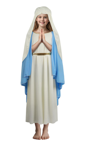 Jpxh Virgin Mary Children'S Halloween Bible Costume Set For Girls' Bible Costumes - L
