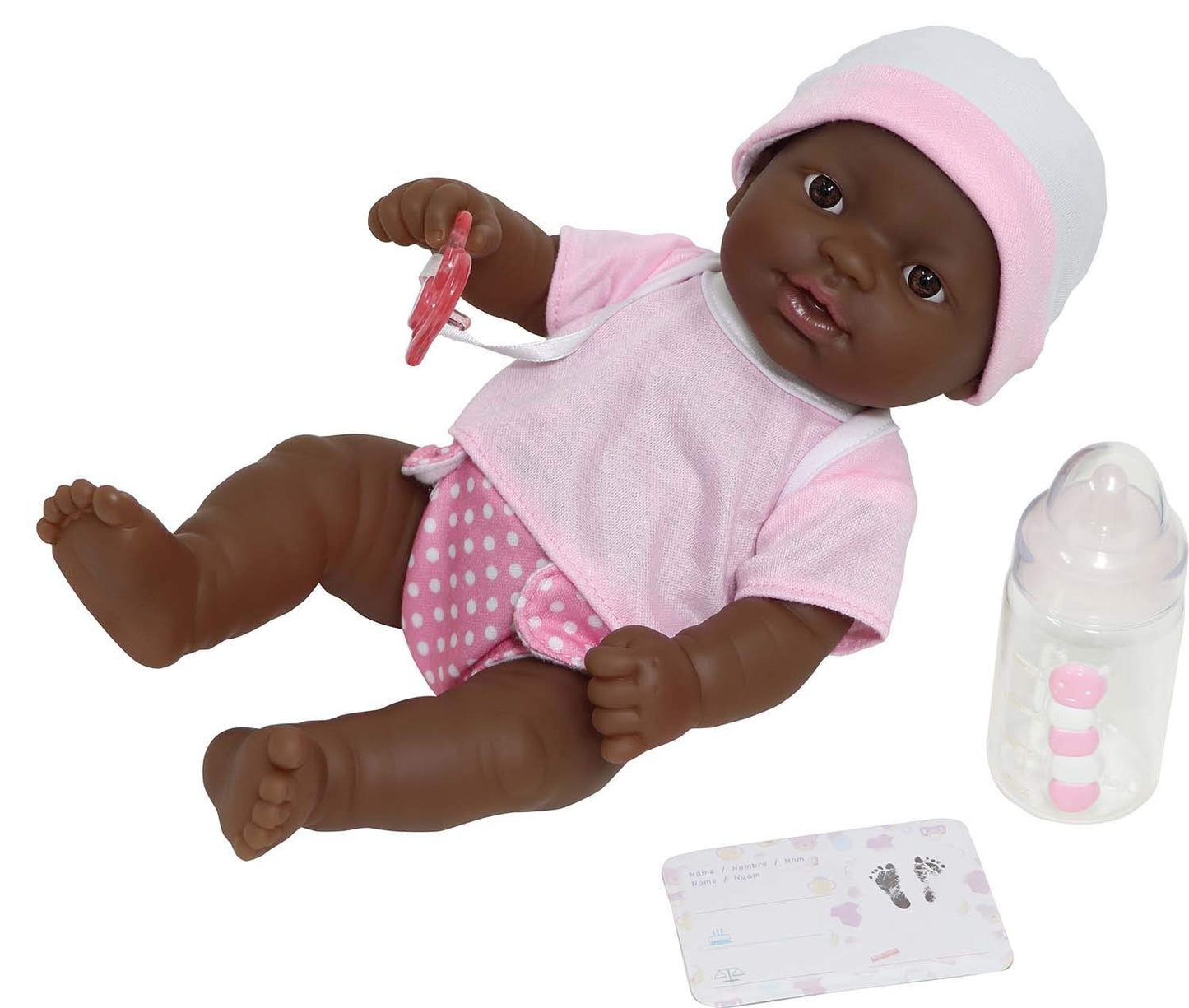 Jc Toys - La Newborn Nursery | 7 Piece Doll Gift Set | 12' Life-Like African American Doll With Accessories | Pink | Ages 2+ (18345)